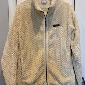 Columbia Woman's Cream Fleece Jacket Sz XL